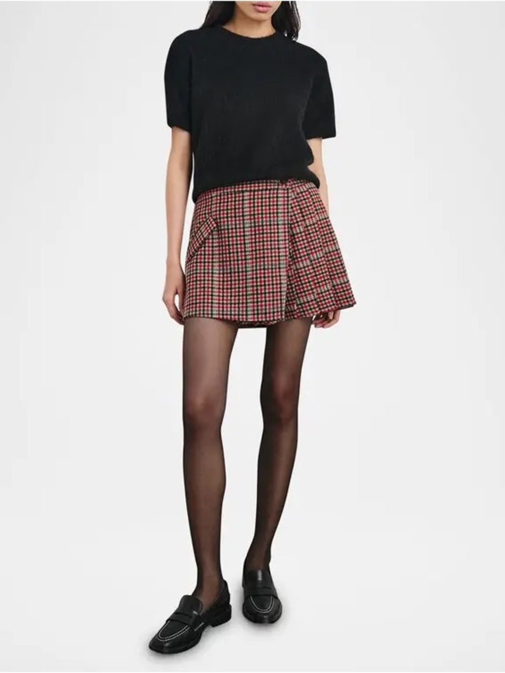 Plaid Rails Mini Skirt